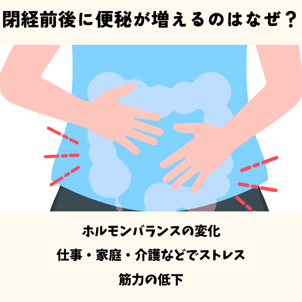 閉経前後の便秘の原因の説明